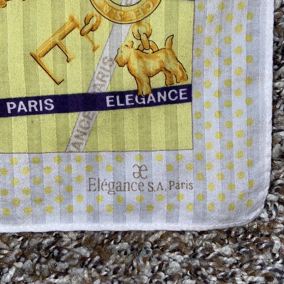Elegance Paris vintage scarf handkerchief pocket square - Picture 2 of 3